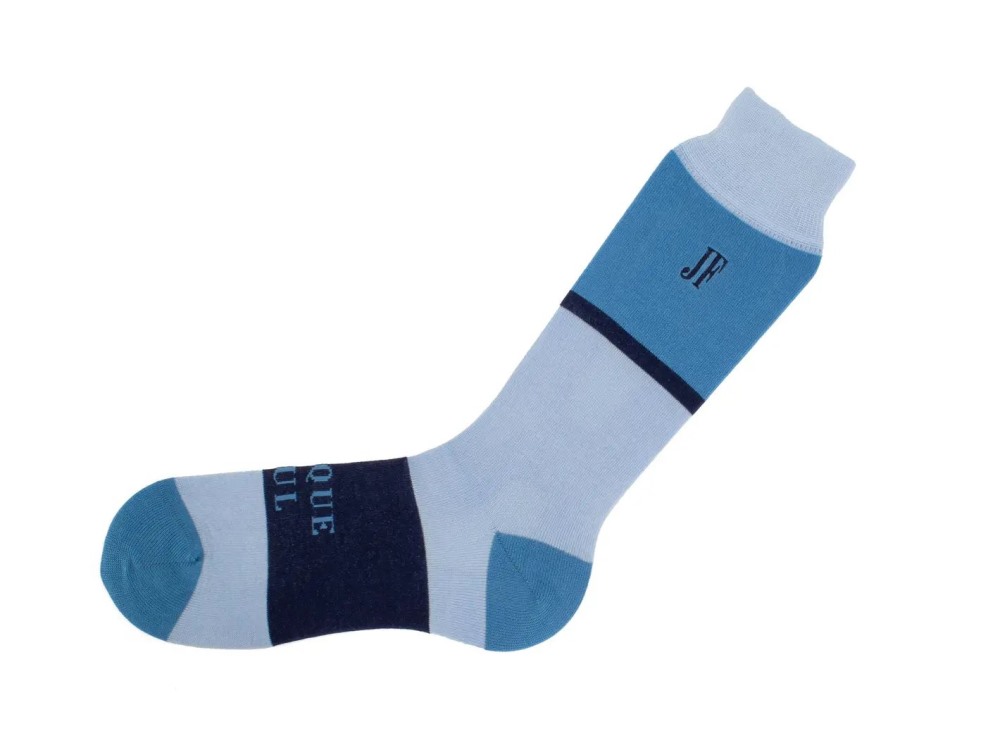 John Fluevog Bhadra - Blue | Classy colourblocked sock