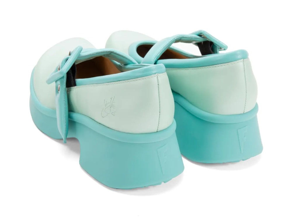 John Fluevog Delight - Turquoise | Classic Mary Janes with Puffy Strap