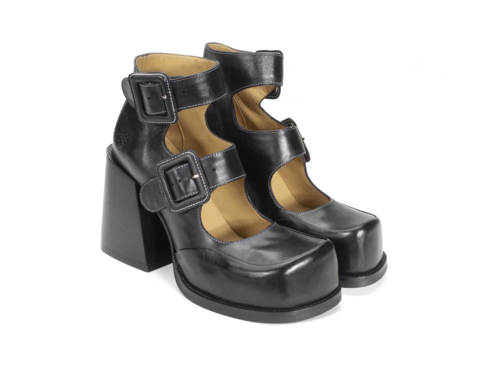 John Fluevog Dionna - Black | Double-Strap Shoes