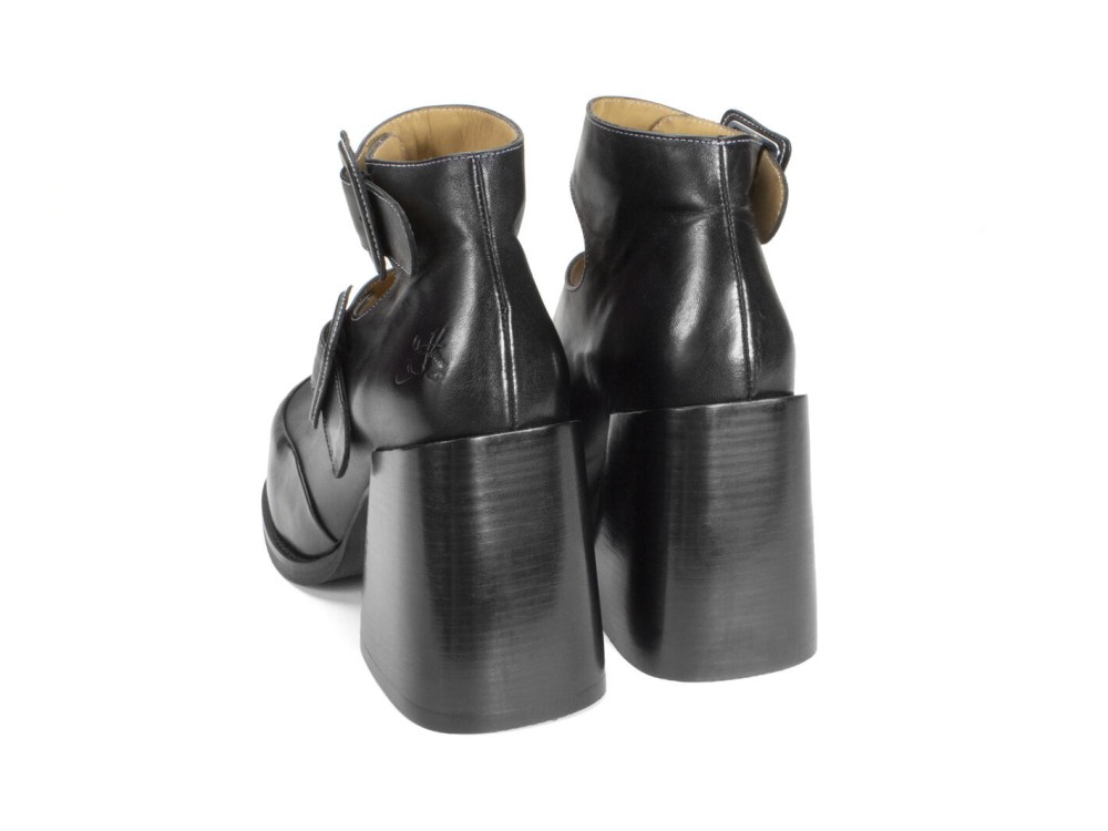 John Fluevog Dionna - Black | Double-Strap Shoes