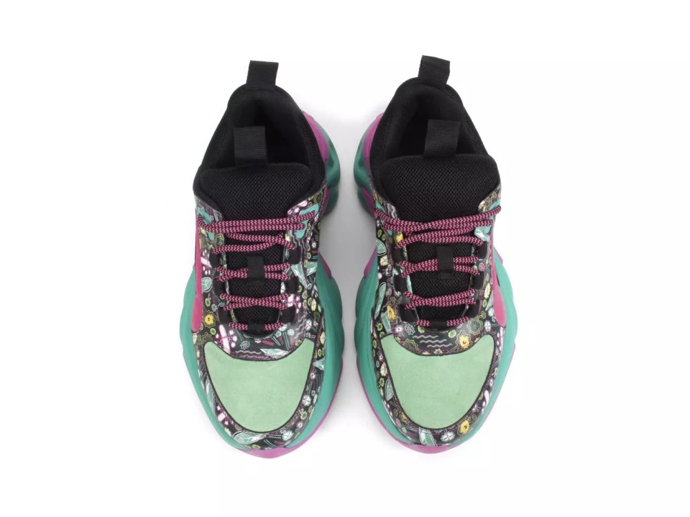 John Fluevog Duesy - Teal/Pink | Chunky Sneakers