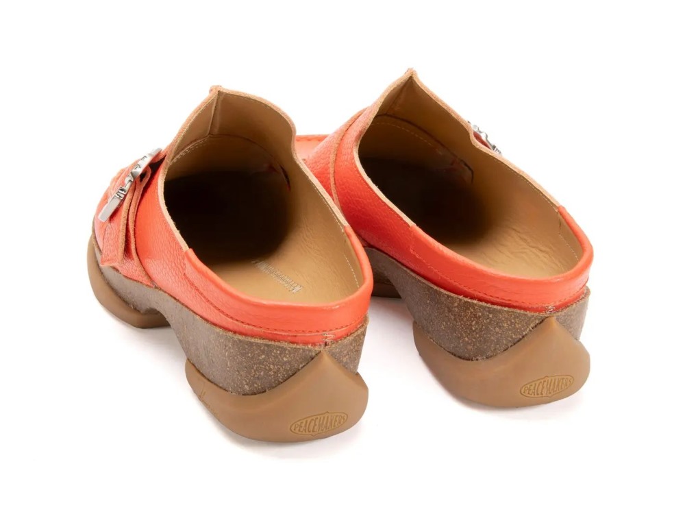 John Fluevog Linn - Orange | Mules with Stitching