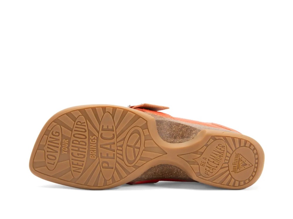 John Fluevog Linn - Orange | Mules with Stitching