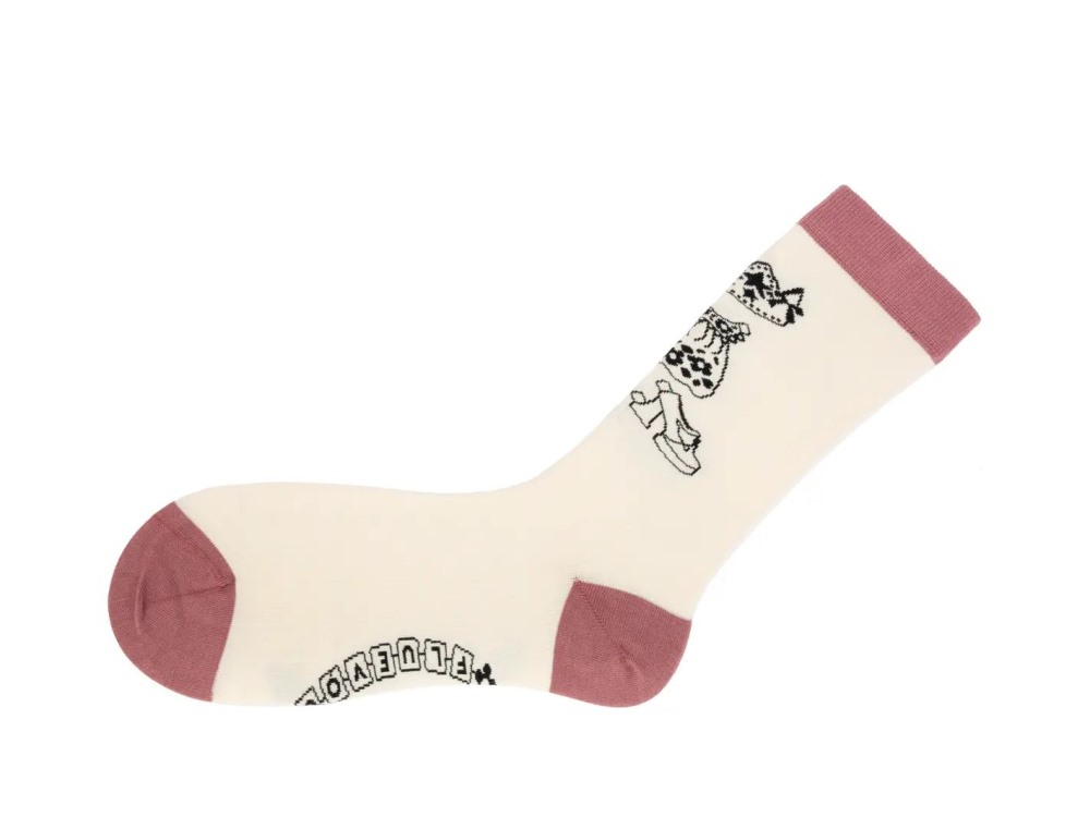 John Fluevog Tag Vog Socks (3-Pack) - Cream/Black/Blue | 3-Pack Dollhouse Socks