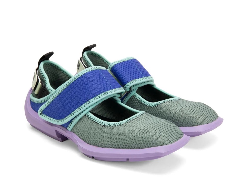 John Fluevog Blair - Purple/Green/Blue Vegan | Velcro Mary Jane Shoes