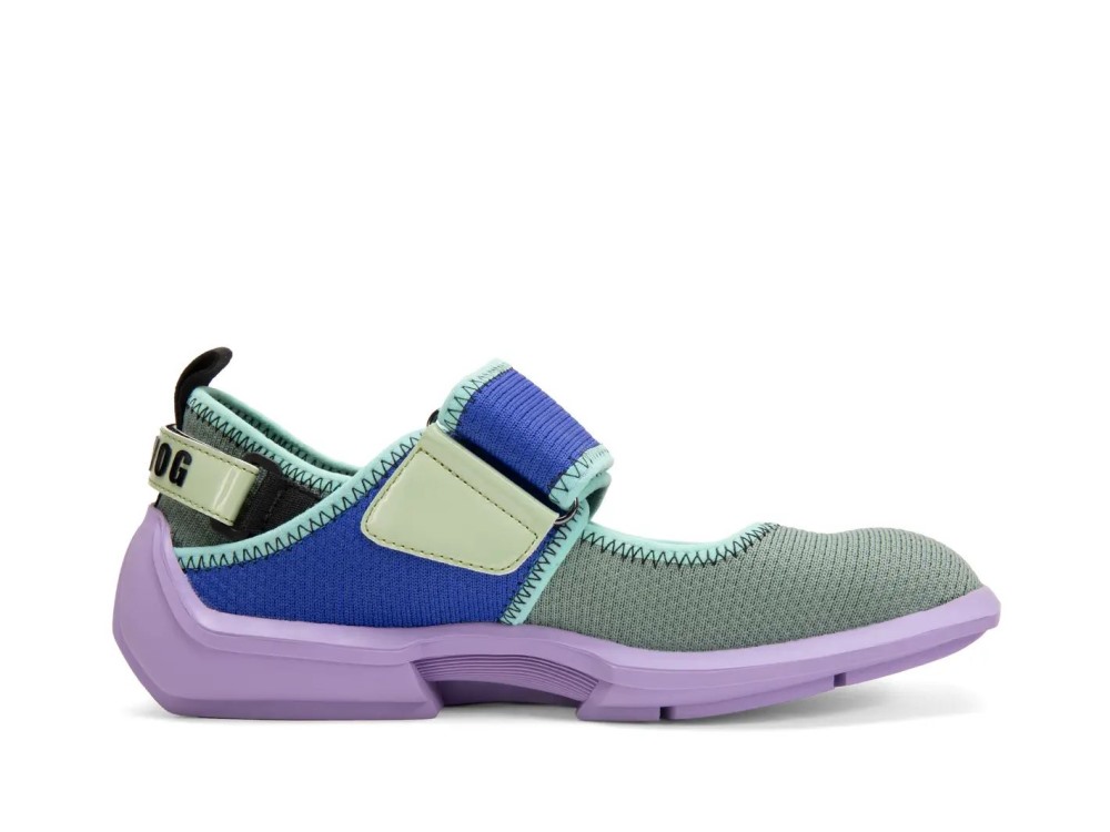 John Fluevog Blair - Purple/Green/Blue Vegan | Velcro Mary Jane Shoes