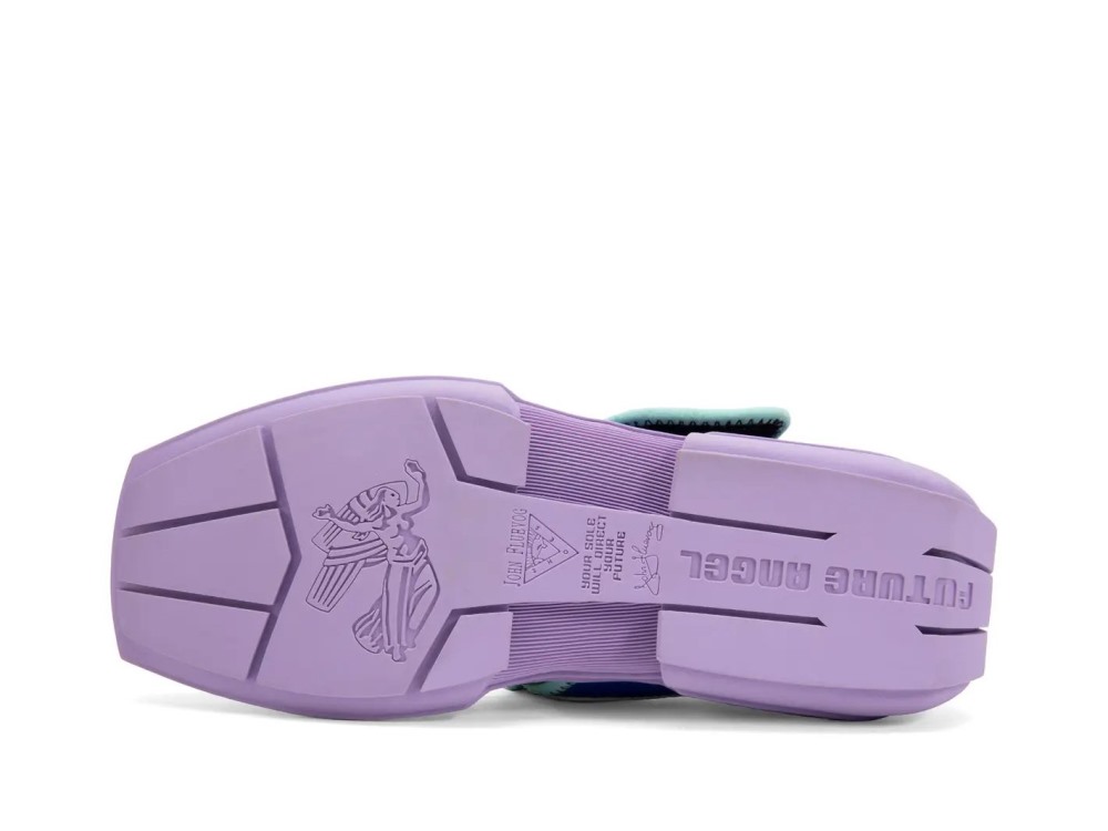John Fluevog Blair - Purple/Green/Blue Vegan | Velcro Mary Jane Shoes