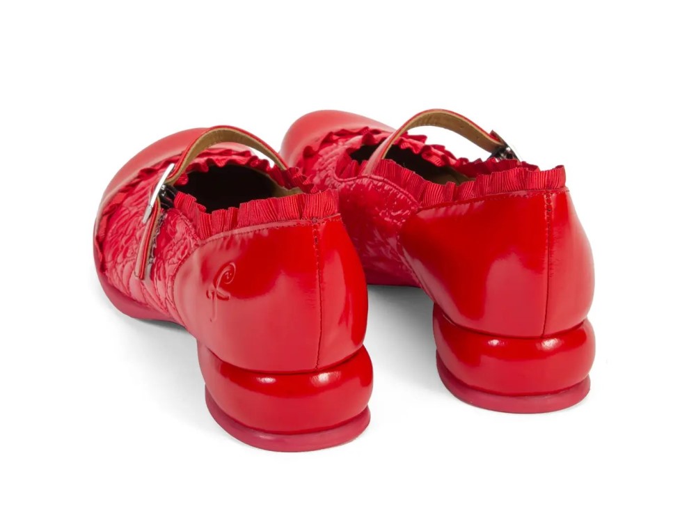 John Fluevog Sandz - Red | Mary Janes shoes with Ruffles