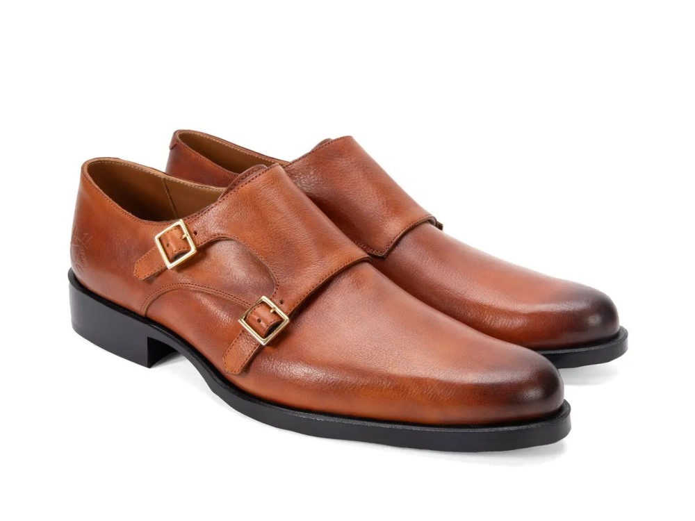 John Fluevog 205 Pine Street - Warm Brown | Classic Double Monk Straps