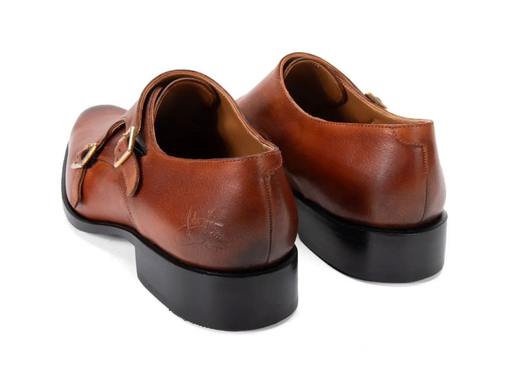 John Fluevog 205 Pine Street - Warm Brown | Classic Double Monk Straps