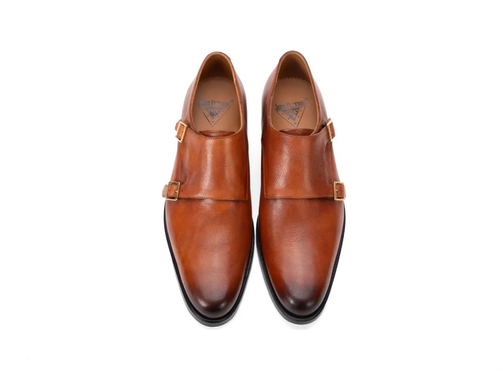 John Fluevog 205 Pine Street - Warm Brown | Classic Double Monk Straps