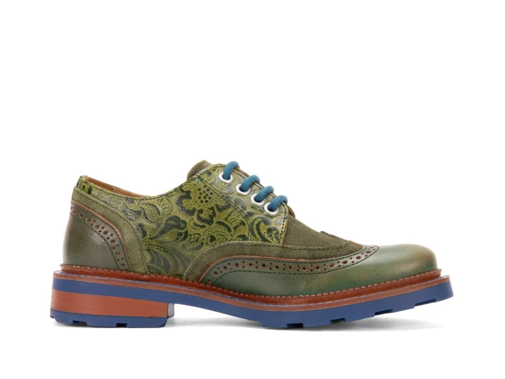 John Fluevog Nathaniel - Army Green | Double Wingtip Derby Shoes