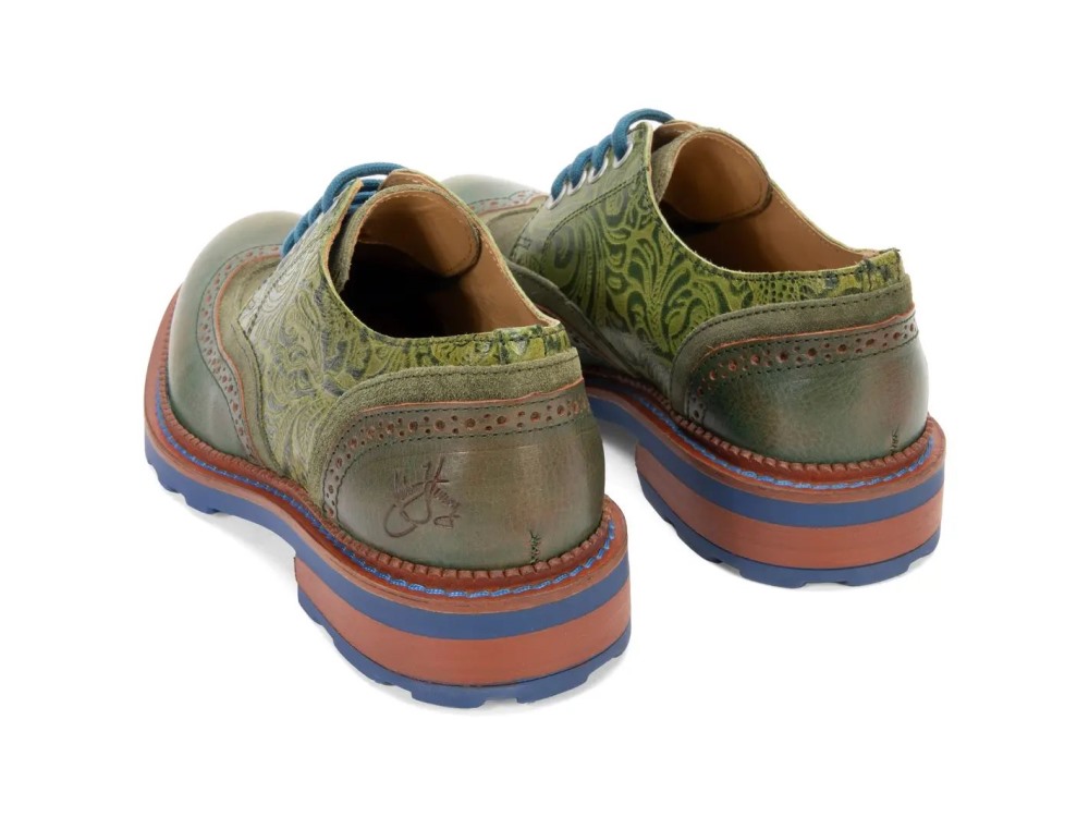 John Fluevog Nathaniel - Army Green | Double Wingtip Derby Shoes
