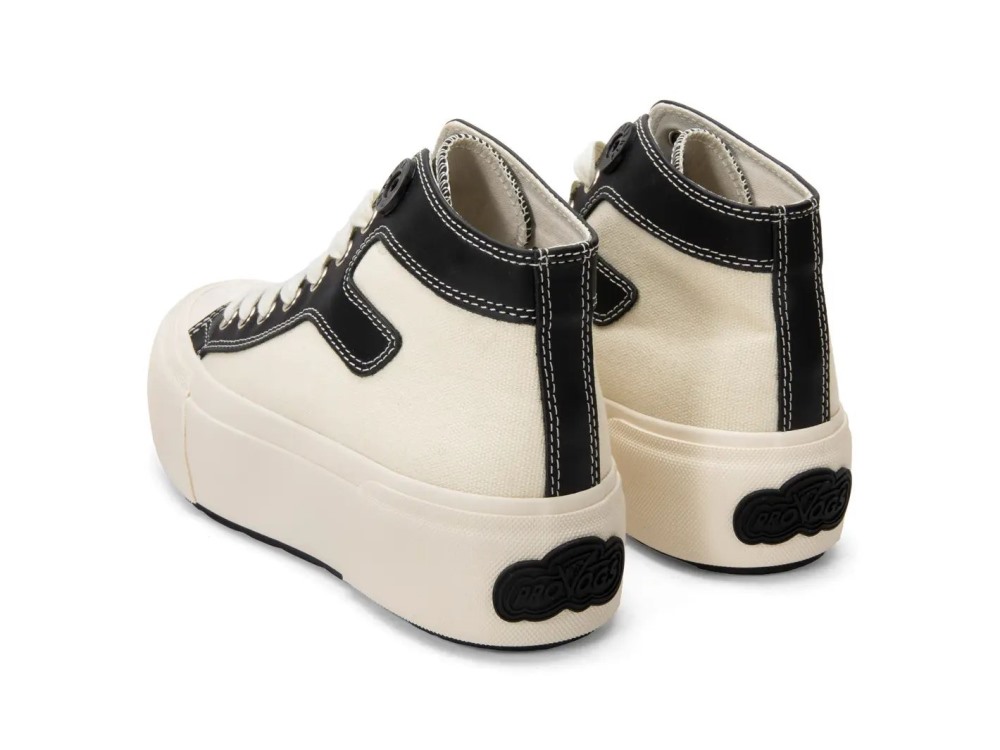 John Fluevog Steele - Black/White | High-Top Lace-Up