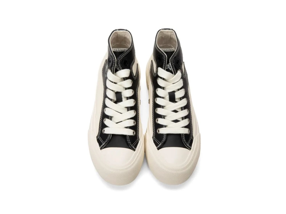 John Fluevog Steele - Black/White | High-Top Lace-Up