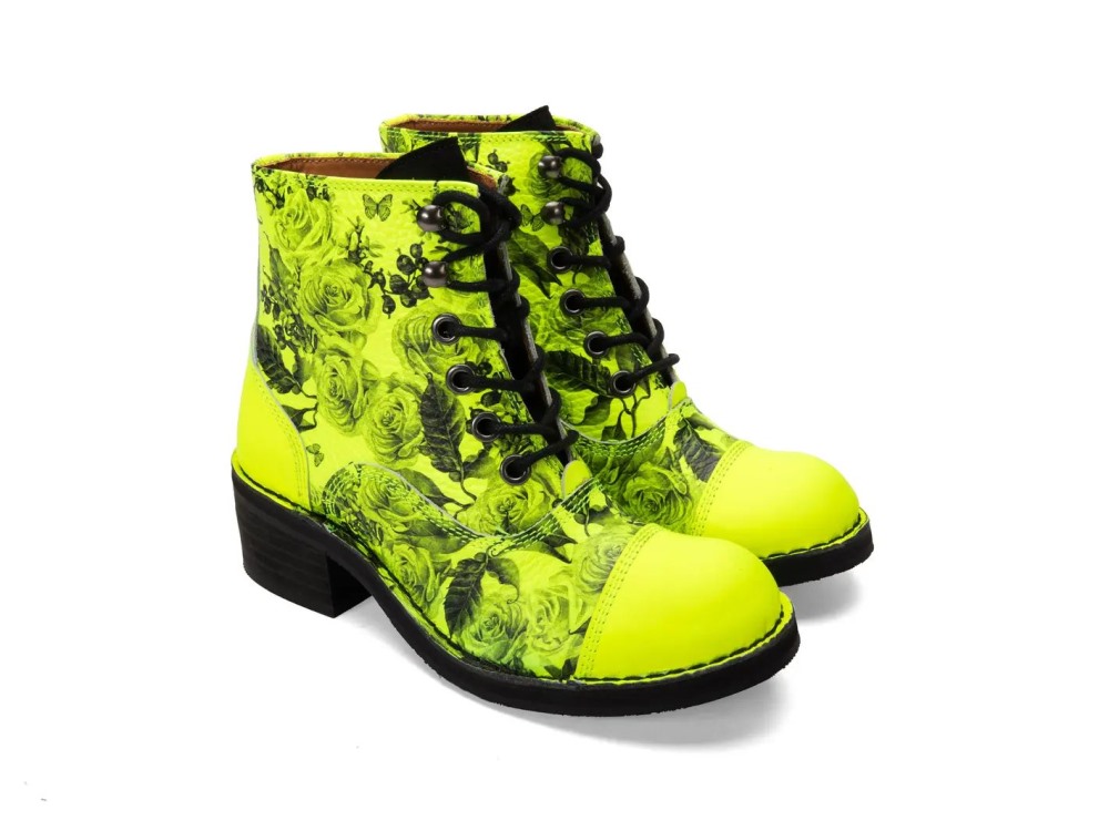 John Fluevog 441 Victor - Yellow | Lace-Up Ankle Boots