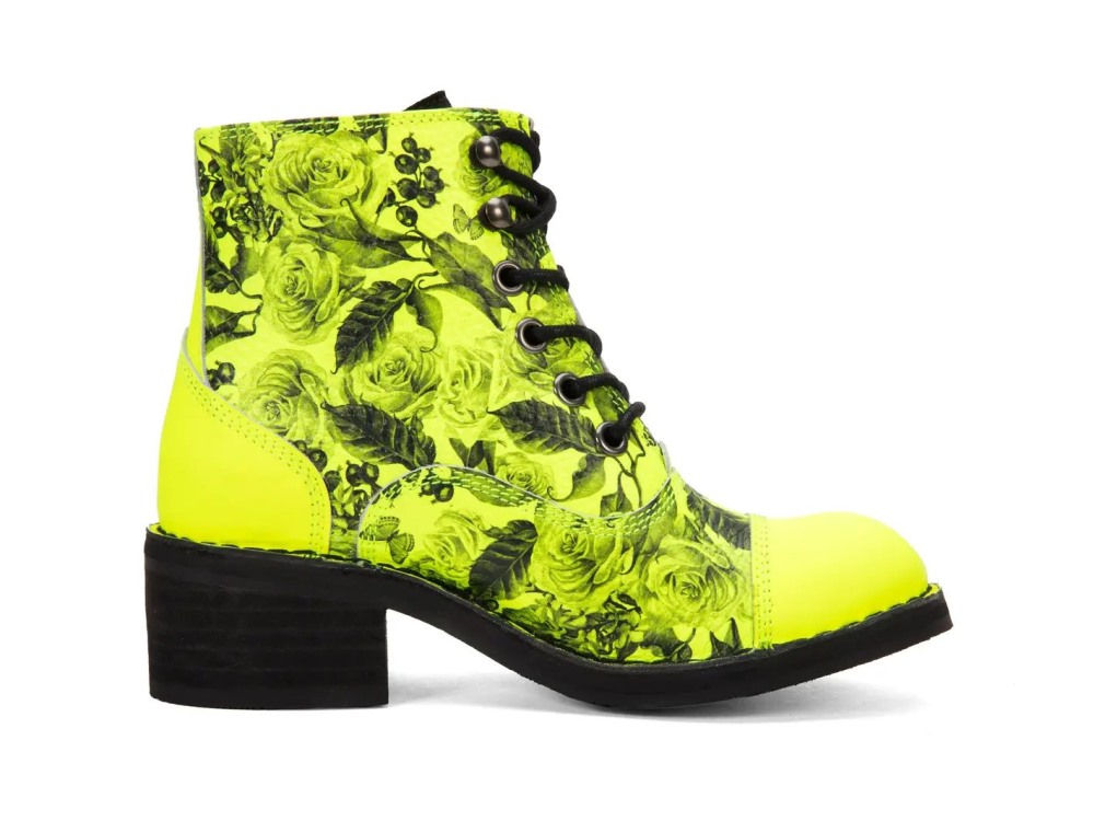 John Fluevog 441 Victor - Yellow | Lace-Up Ankle Boots