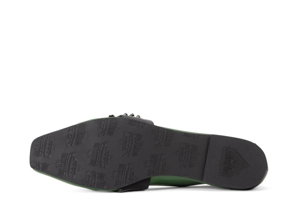 John Fluevog Misty - Green/Black | Slip-On Mary Jane Flats