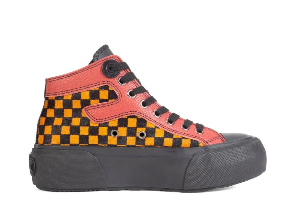 John Fluevog Steele - Black/Brown | High-Top Lace-Up