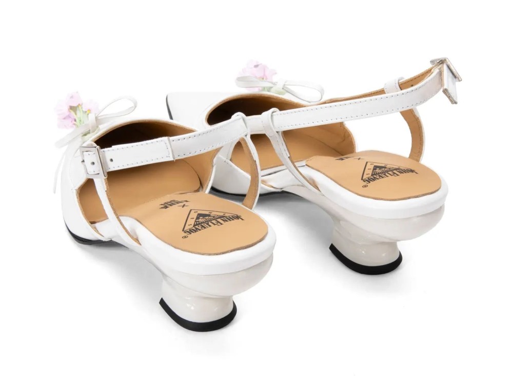 John Fluevog Arla - White | Pointed Slingback Heels
