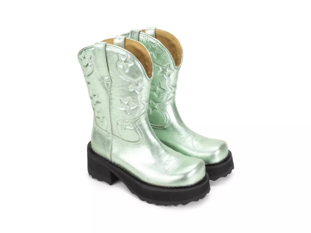 John Fluevog Ankle Cowboy - Mint | Platform Ankle Cowboy Boots