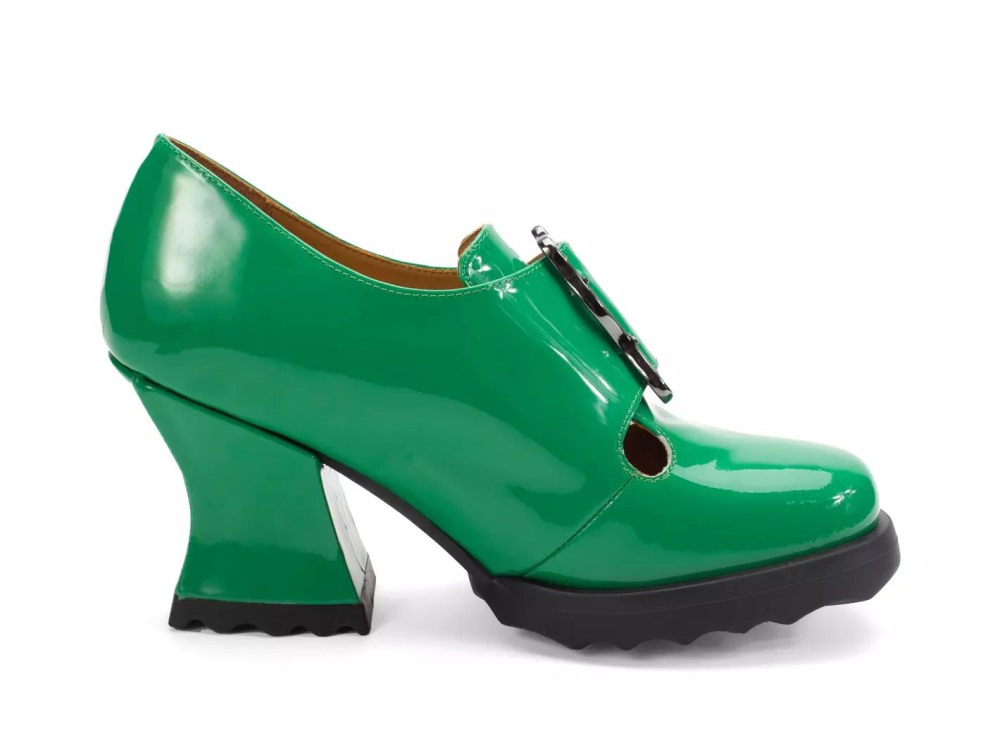 John Fluevog Sosta - Green | Mary Jane Heels with a Buckle