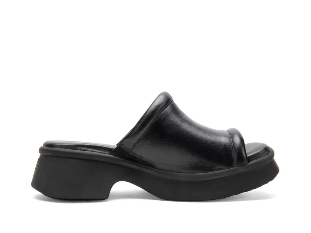 John Fluevog Bergeron - Black | Comfy Slide Sandals