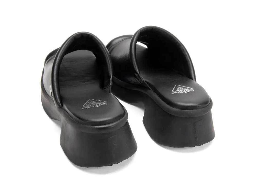 John Fluevog Bergeron - Black | Comfy Slide Sandals