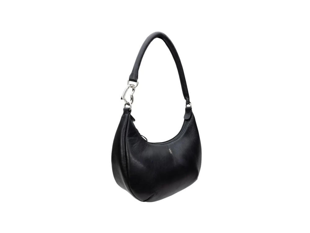 John Fluevog Caroline - Black | Shoulder Bag With Heart Clip