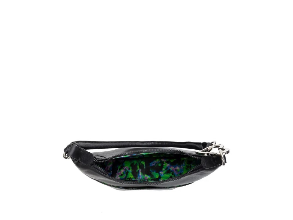 John Fluevog Caroline - Black | Shoulder Bag With Heart Clip