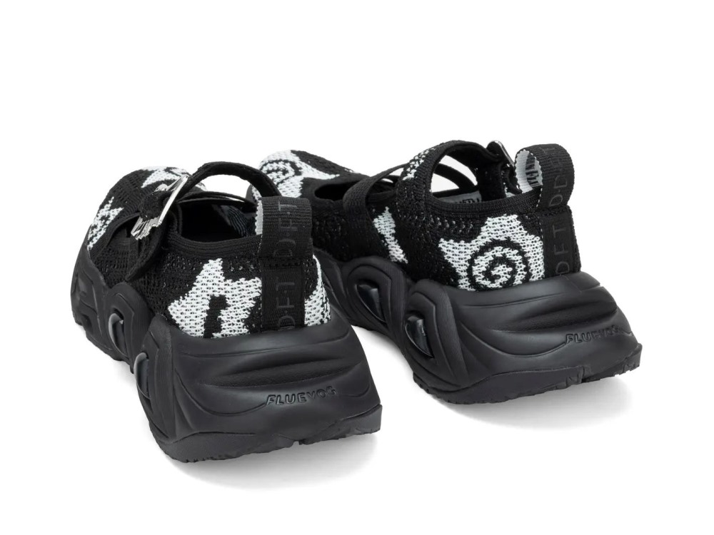 John Fluevog Swift Star - Black/White | Mesh Mary Jane Sneakers