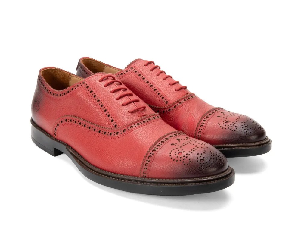 John Fluevog Administratrix - Red | Flexible Brogue Shoes