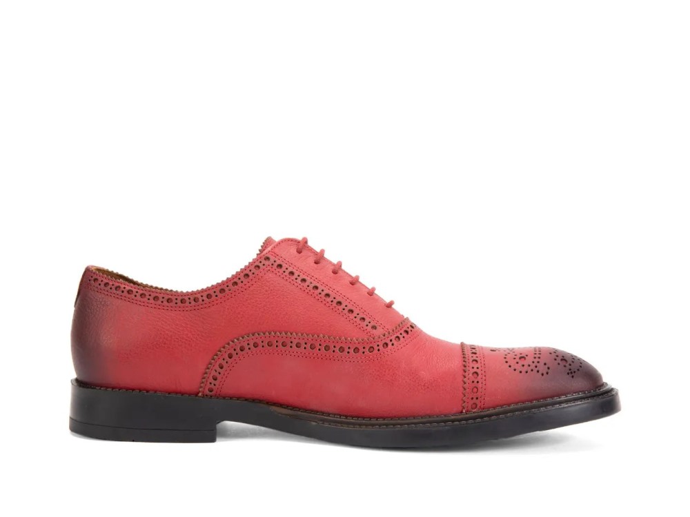 John Fluevog Administratrix - Red | Flexible Brogue Shoes