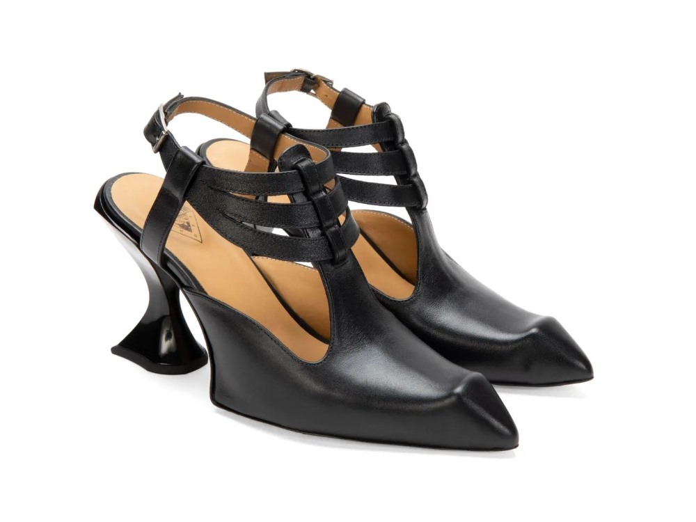 John Fluevog Naomi - Black | Strappy Slingback Heels