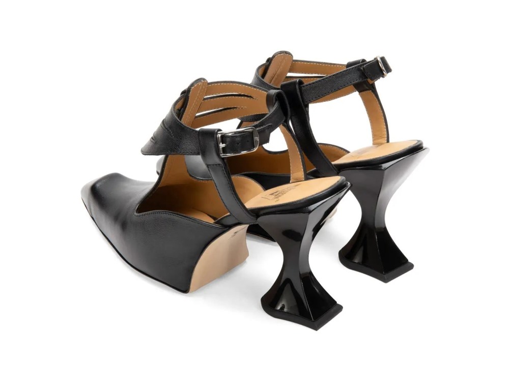 John Fluevog Naomi - Black | Strappy Slingback Heels