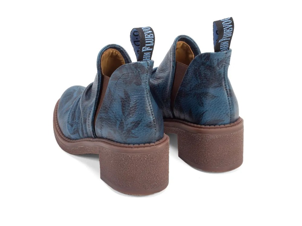 John Fluevog Roamer - Blue Floral | Slip-On Ankle Boots