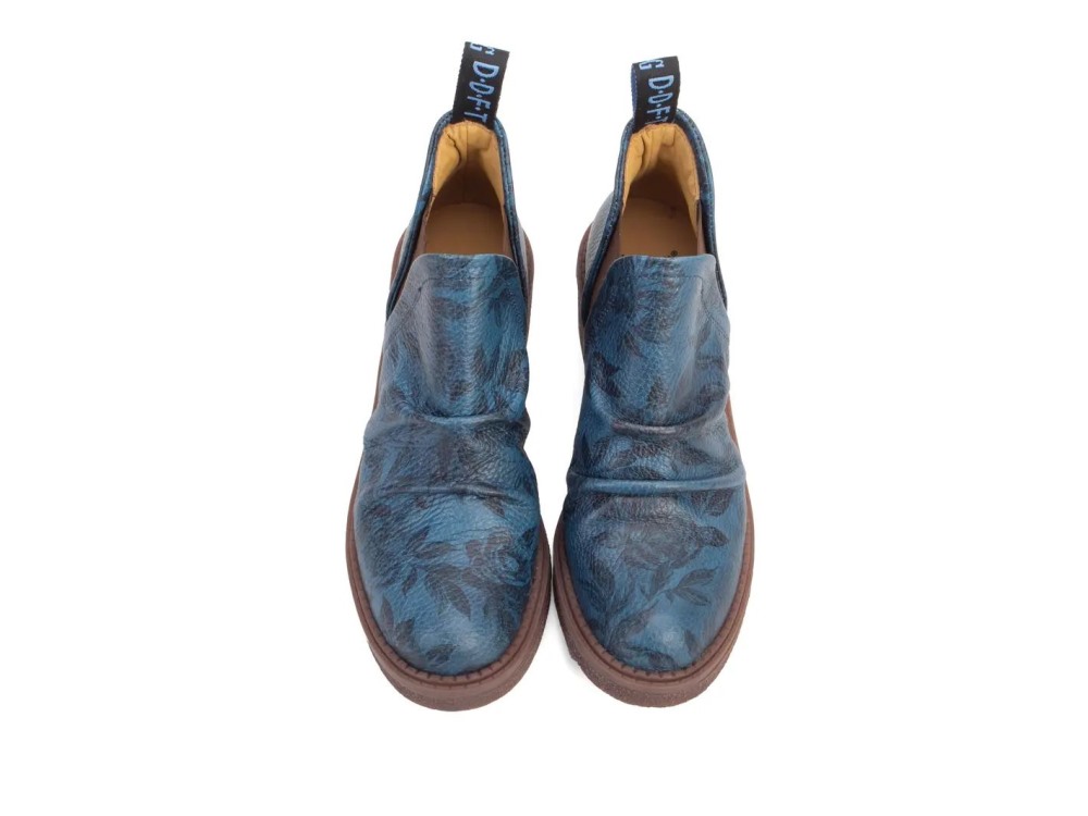 John Fluevog Roamer - Blue Floral | Slip-On Ankle Boots