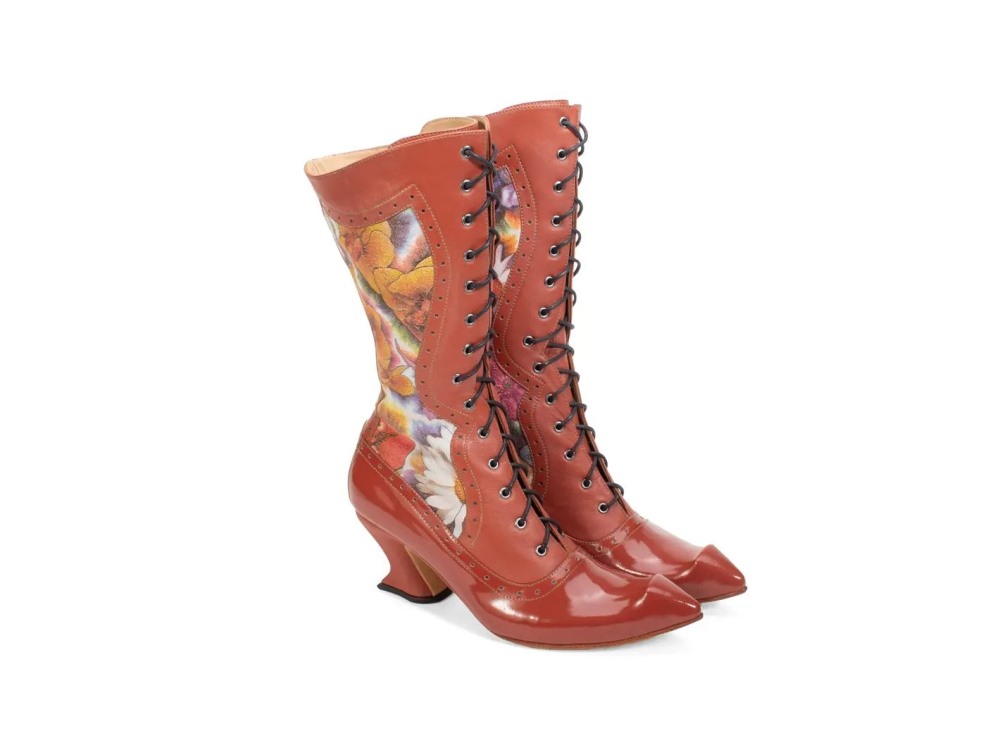 John Fluevog Chaminade - Floral/Brown | Vintage-Style Boots