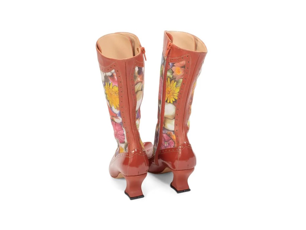 John Fluevog Chaminade - Floral/Brown | Vintage-Style Boots