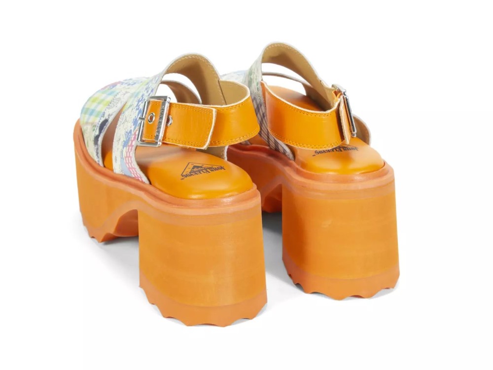John Fluevog Razzle - Patchwork/Orange | Platform Sandals