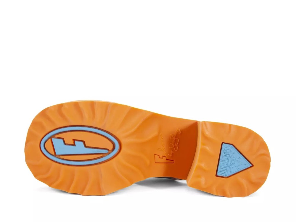John Fluevog Razzle - Patchwork/Orange | Platform Sandals