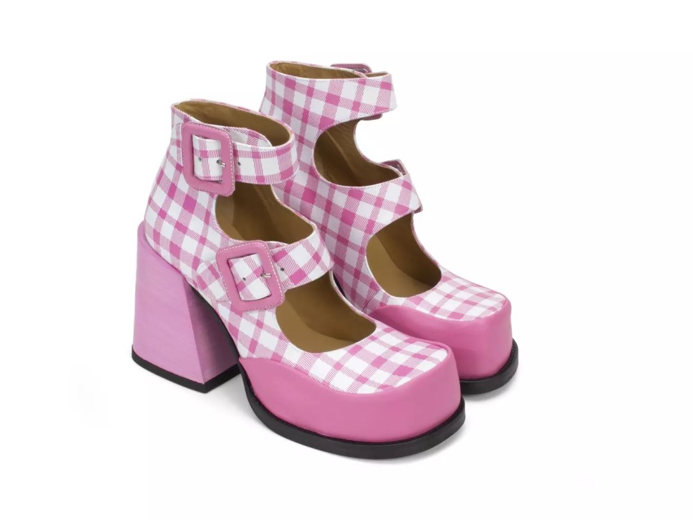 John Fluevog Dionna - Pink/White | Double-Strap Shoes