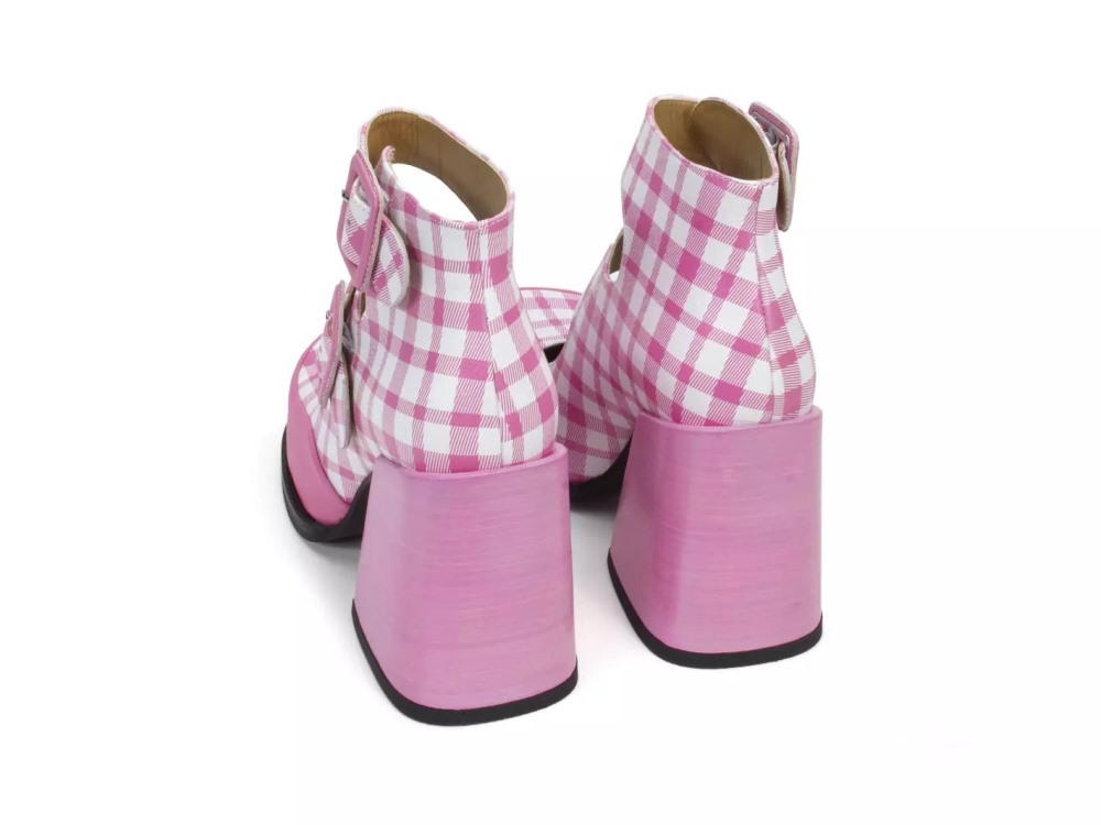 John Fluevog Dionna - Pink/White | Double-Strap Shoes