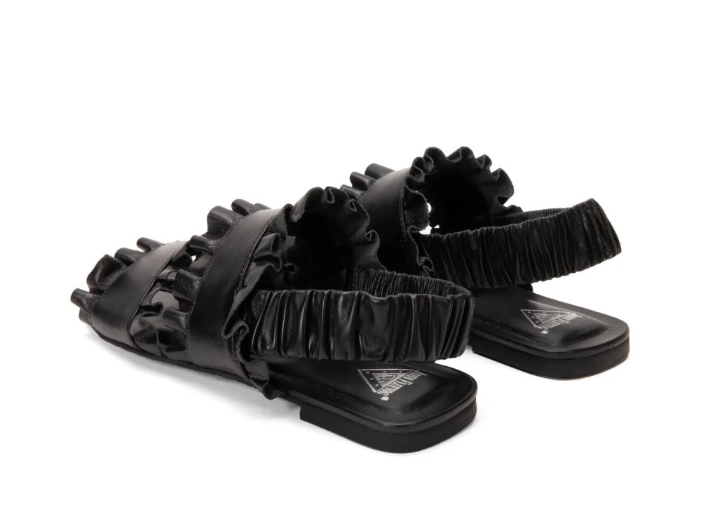 John Fluevog Iracema - Black | Flat Slingback Sandals