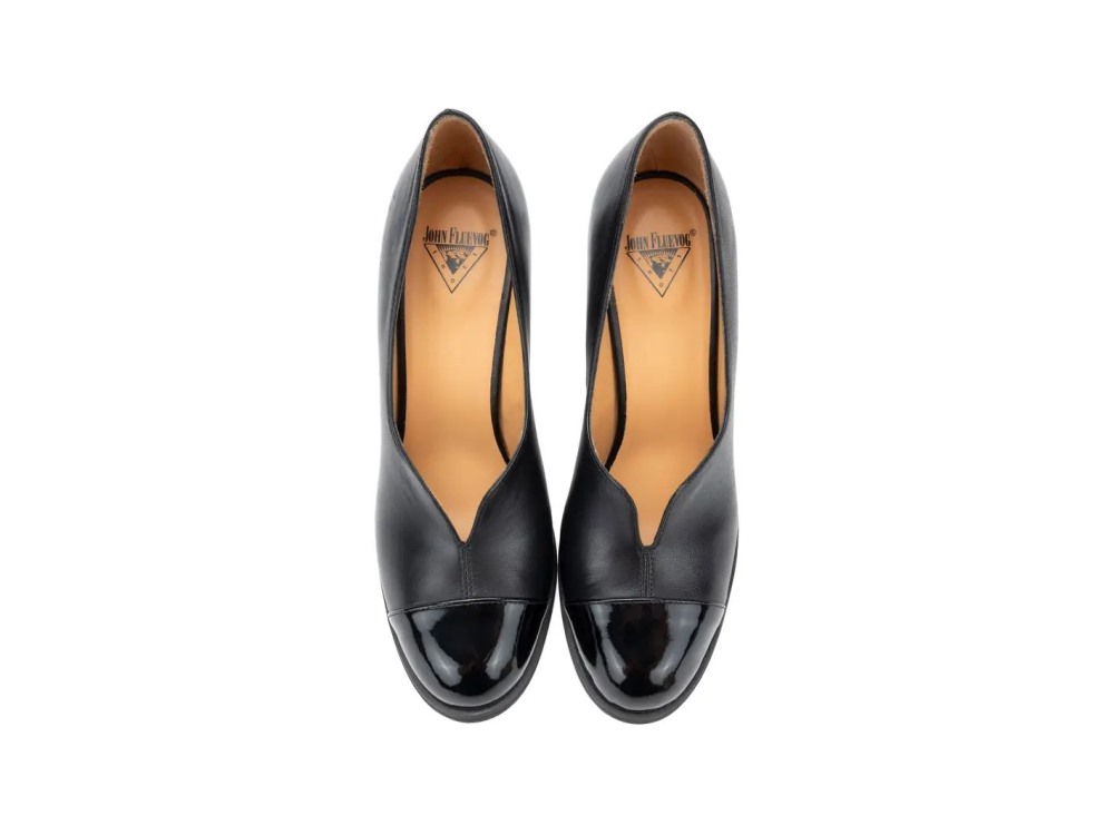 John Fluevog Iris - Black | Patent-Toed Pumps
