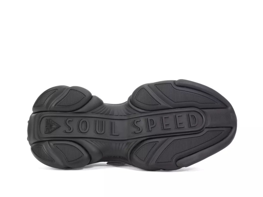 John Fluevog Sparky - Black | Spiked T-Strap Sneakers