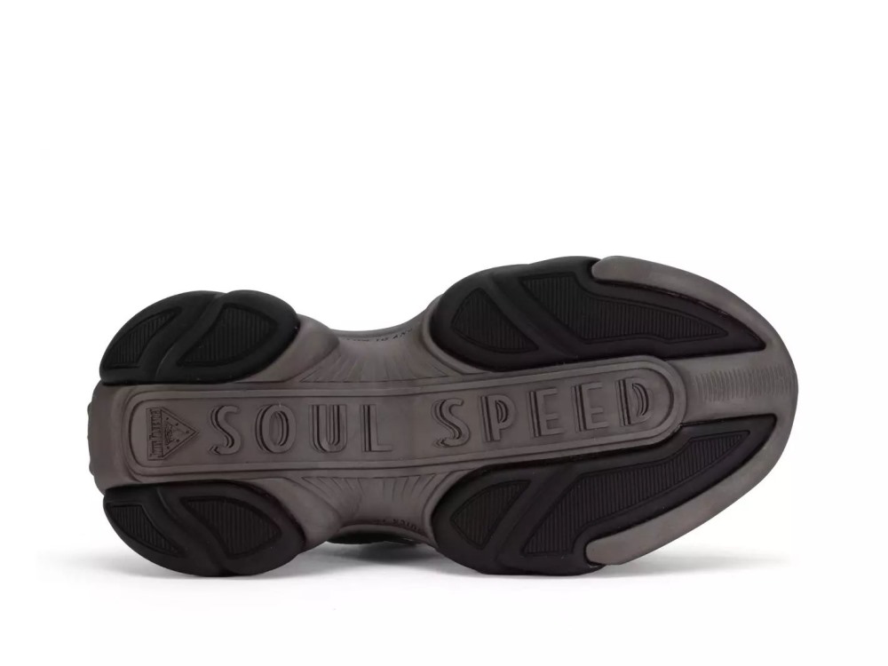 John Fluevog Rebel - Black/Silver | Buckled Sandals with Metal Studs