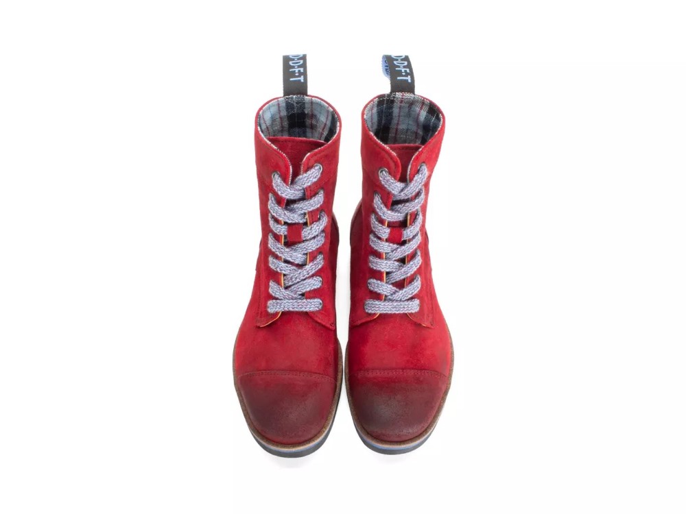 John Fluevog Edward - Red | Lace-Up Boots with Foldable Collar