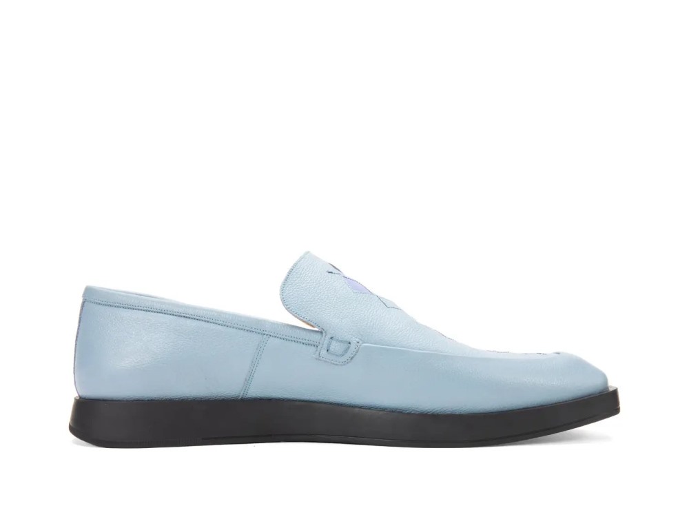John Fluevog Dapper - Blue | Loafers with Stitching Pattern