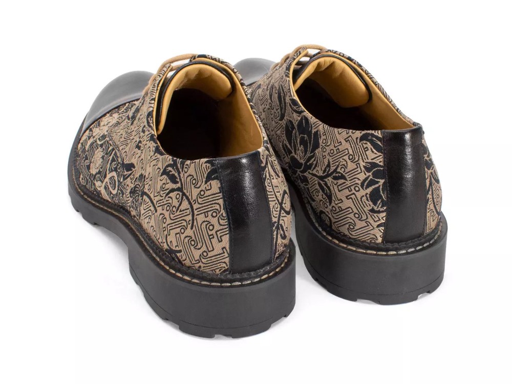 John Fluevog Oakland - Baroque Floral | Classic Toe-Capped Derby Shoes